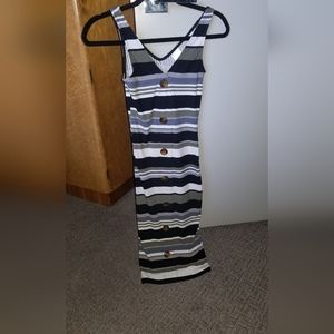 No Boundaries striped Women's cotton button front sheath dress size XS 1 petite